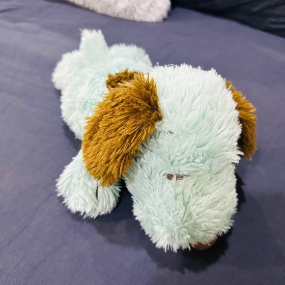 Peanuts Cedar Fair Snoopy Plush 12” Blue Brown Pastel Laying Shaggy Red Bow - Picture 2 of 3